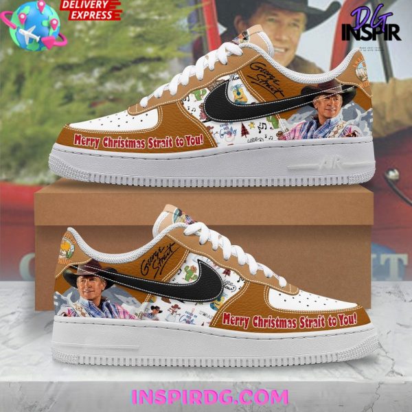 George Strait Merry Christmas Limited Edition Nike Air Force 1 George Strait Air Low-Top Sneakers Shoes For Men And Women