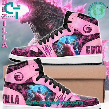 Godzilla Pink  AJ1 High Sneakers Shoes For Men And Women