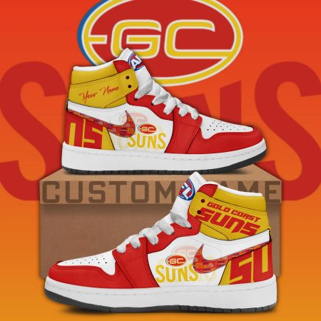Gold Coast Suns AJ1 High Sneakers Shoes For Men And Women