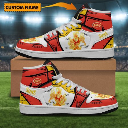Gold Coast Suns AJ1 High Sneakers Shoes For Men And Women