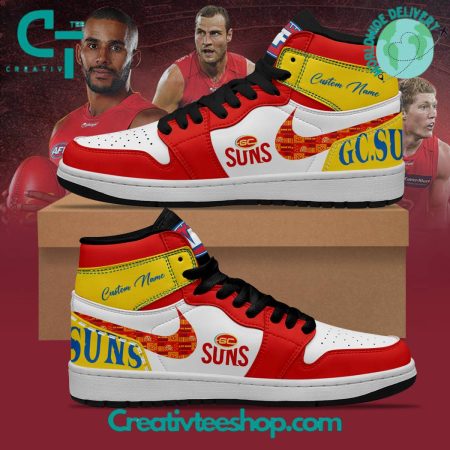 Gold Coast Suns AJ1 High Sneakers Shoes For Men And Women