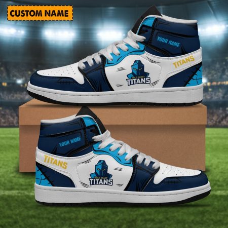 Gold Coast Titans AJ1 High Sneakers Shoes For Men And Women