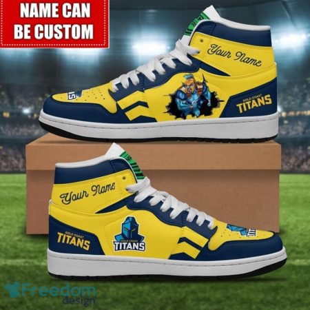 Gold Coast Titans AJ1 High Sneakers Shoes For Men And Women