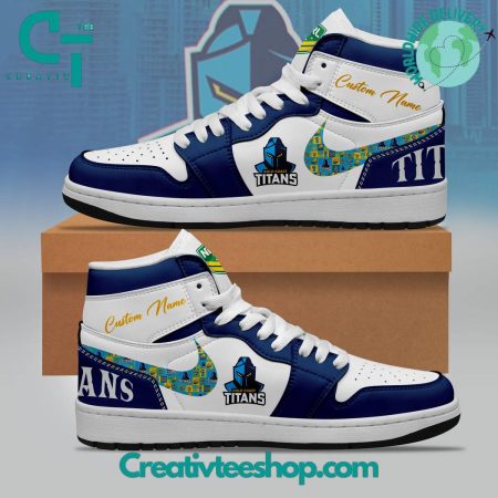 Gold Coast Titans AJ1 High Sneakers Shoes For Men And Women