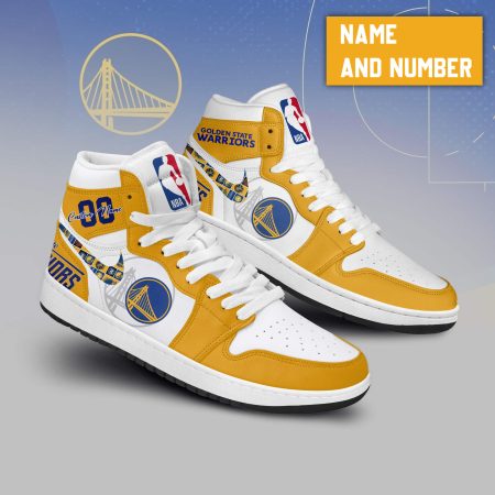 Golden State Warriors AJ1 High Sneakers Shoes For Men And Women