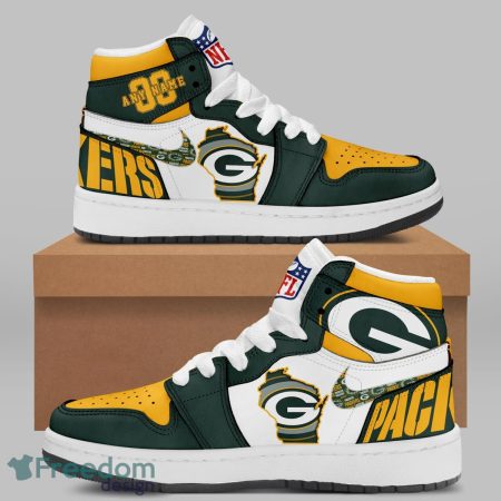 Green Bay Packers AJ1 High Sneakers Shoes For Men And Women