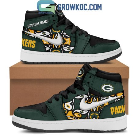 Green Bay Packers AJ1 High Sneakers Shoes For Men And Women