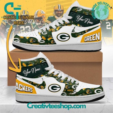 Green Bay Packers AJ1 High Sneakers Shoes For Men And Women