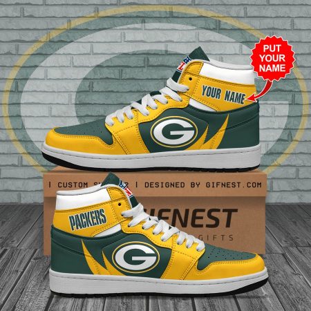 Green Bay Packers NFL AJ1 High Sneakers Shoes For Men And Women