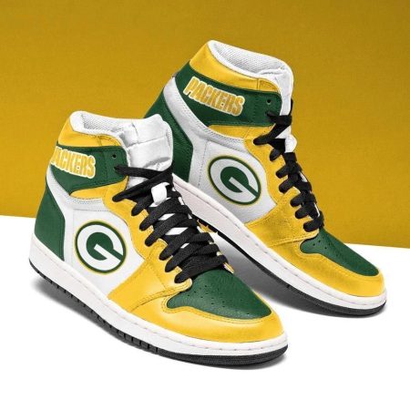 Green Bay Packers NFL AJ1 High Sneakers Shoes For Men And Women