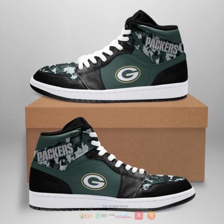 Green Bay Packers NFL AJ1 High Sneakers Shoes For Men And Women
