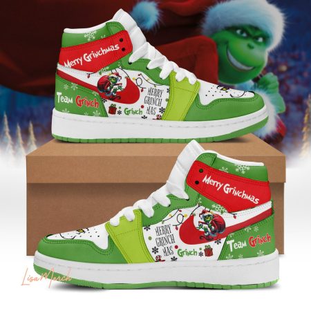 Grinch AJ1 High Sneakers Shoes For Men And Women