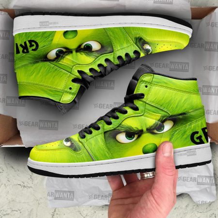 Grinch AJ1 High Sneakers Shoes For Men And Women