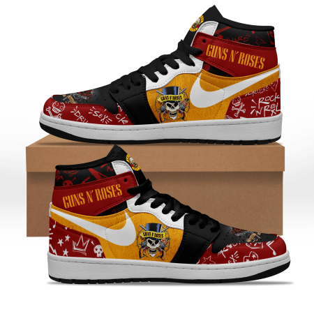 Guns Nâ€™ Roses AJ1 High Sneakers Shoes For Men And Women