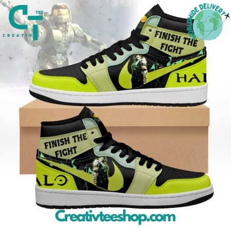 Halo Finish The Fight  AJ1 High Sneakers Shoes For Men And Women