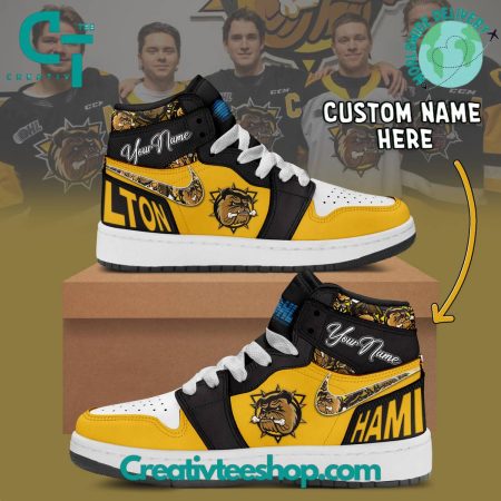 Hamilton Bulldogs  AJ1 High Sneakers Shoes For Men And Women