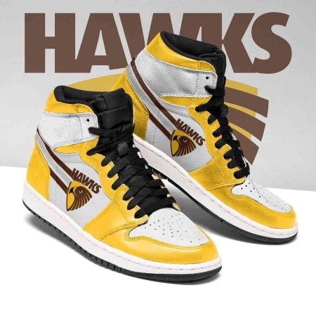 Hawthorn Hawks AFL AJ1 High Sneakers Shoes For Men And Women
