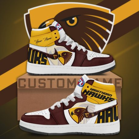Hawthorn Hawks AJ1 High Sneakers Shoes For Men And Women