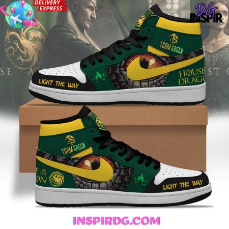 House Of The Dragon Team Green AJ1 High Sneakers Shoes For Men And Women
