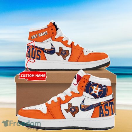 Houston Astros AJ1 High Sneakers Shoes For Men And Women