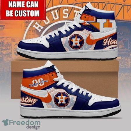 Houston Astros AJ1 High Sneakers Shoes For Men And Women