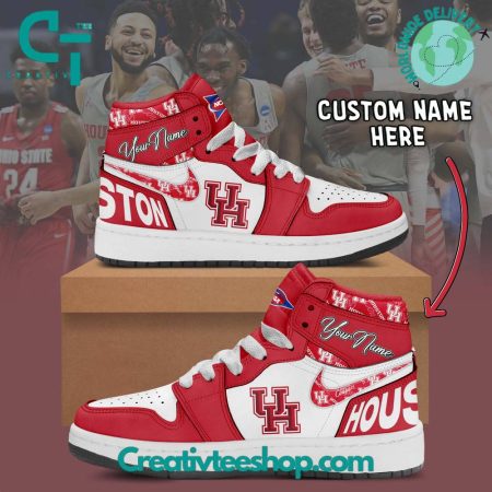 Houston Cougars AJ1 High Sneakers Shoes For Men And Women