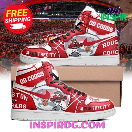 Houston Cougars AJ1 High Sneakers Shoes For Men And Women