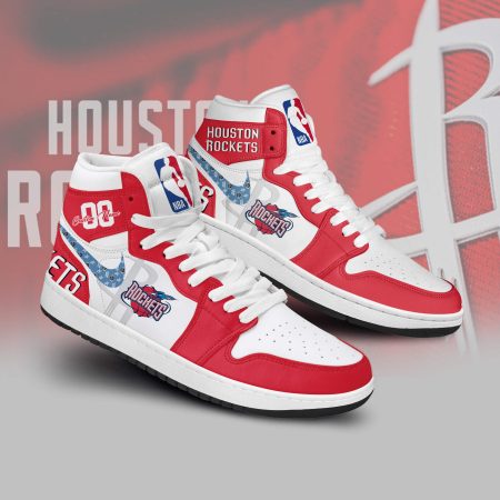 Houston Rockets AJ1 High Sneakers Shoes For Men And Women