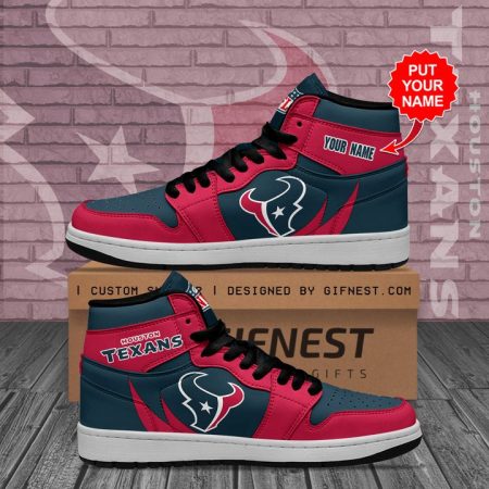 Houston Texans NFL AJ1 High Sneakers Shoes For Men And Women