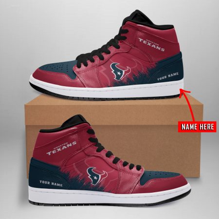 Houston Texans NFL AJ1 High Sneakers Shoes For Men And Women