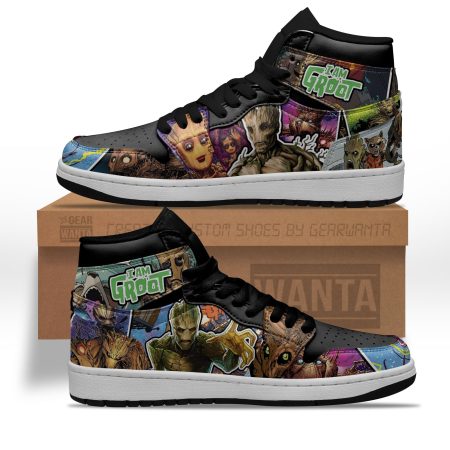 I Am Groot AJ1 High Sneakers Shoes For Men And Women