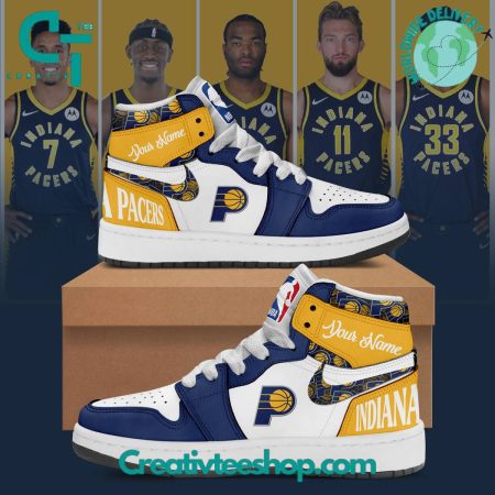 Indiana Pacers AJ1 High Sneakers Shoes For Men And Women