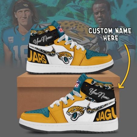 Jacksonville Jaguars AJ1 High Sneakers Shoes For Men And Women