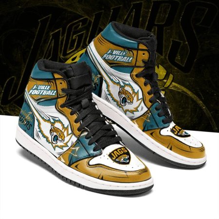 Jacksonville Jaguars NFL AJ1 High Sneakers Shoes For Men And Women