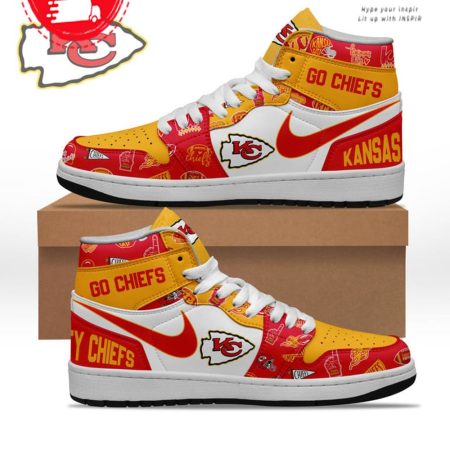 Kansas Chiefs AJ1 High Sneakers Shoes For Men And Women