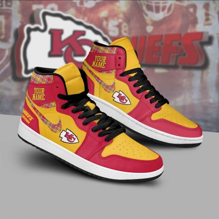 Kansas City Chiefs AJ1 High Sneakers Shoes For Men And Women