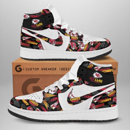 Kansas City Chiefs AJ1 High Sneakers Shoes For Men And Women