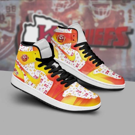 Kansas City Chiefs AJ1 High Sneakers Shoes For Men And Women
