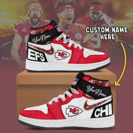 Kansas City Chiefs AJ1 High Sneakers Shoes For Men And Women