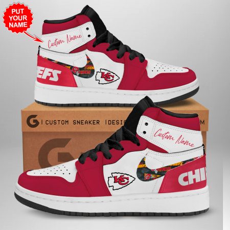 Kansas City Chiefs AJ1 High Sneakers Shoes For Men And Women