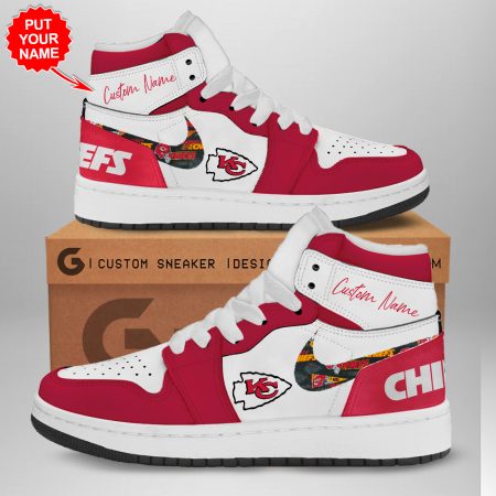 Kansas City Chiefs AJ1 High Sneakers Shoes For Men And Women
