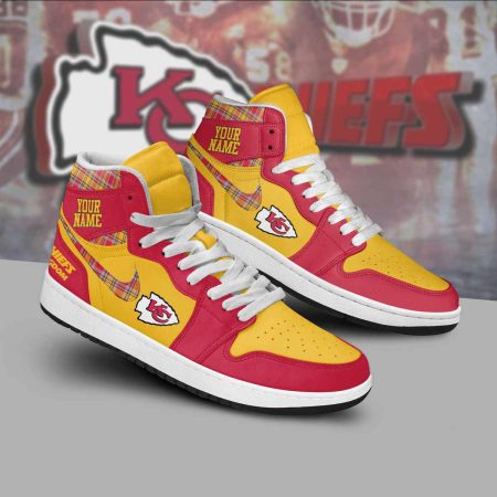 Kansas City Chiefs AJ1 High Sneakers Shoes For Men And Women