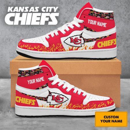 Kansas City Chiefs AJ1 High Sneakers Shoes For Men And Women