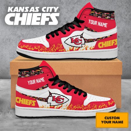 Kansas City Chiefs AJ1 High Sneakers Shoes For Men And Women