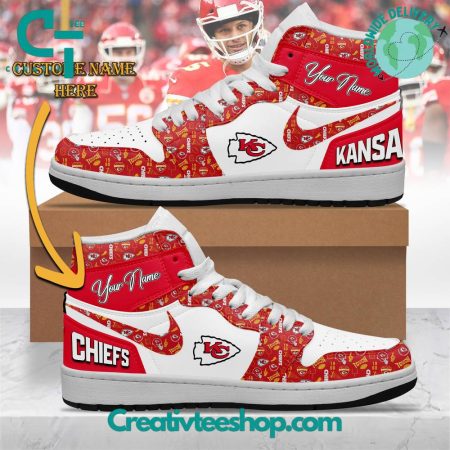 Kansas City Chiefs AJ1 High Sneakers Shoes For Men And Women
