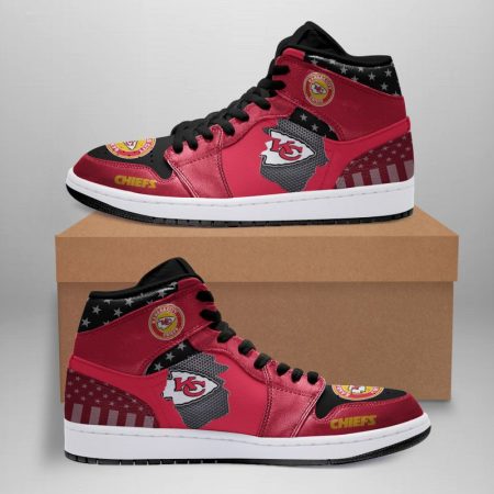 Kansas City Chiefs NFL AJ1 High Sneakers Shoes For Men And Women