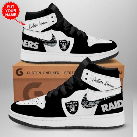 Las Vegas Raiders AJ1 High Sneakers Shoes For Men And Women