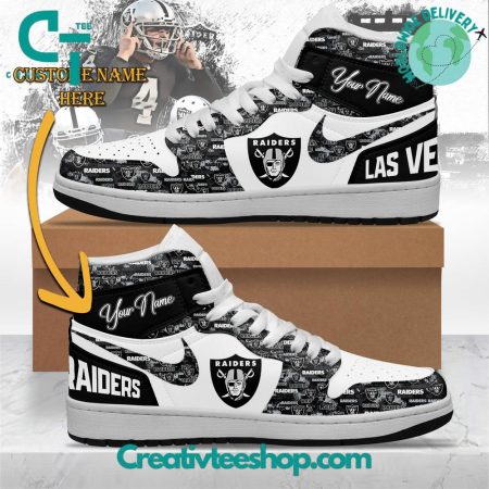 Las Vegas Raiders AJ1 High Sneakers Shoes For Men And Women