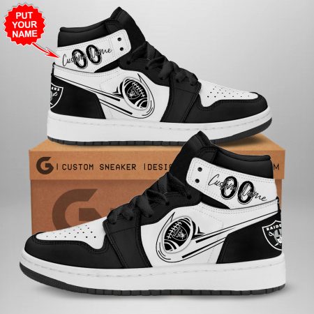 Las Vegas Raiders AJ1 High Sneakers Shoes For Men And Women