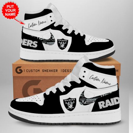 Las Vegas Raiders AJ1 High Sneakers Shoes For Men And Women